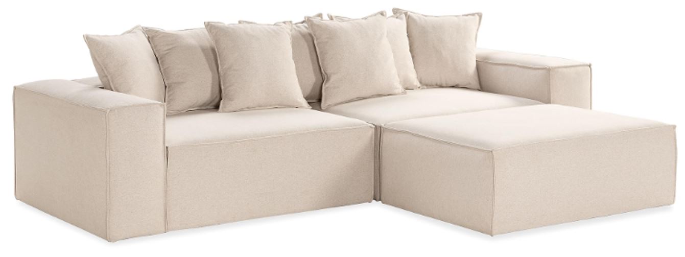 Copy of Stockholm L - shaped Sofa, Chenille Beige, removable & washable covers - Scandinavian Stories by Marton