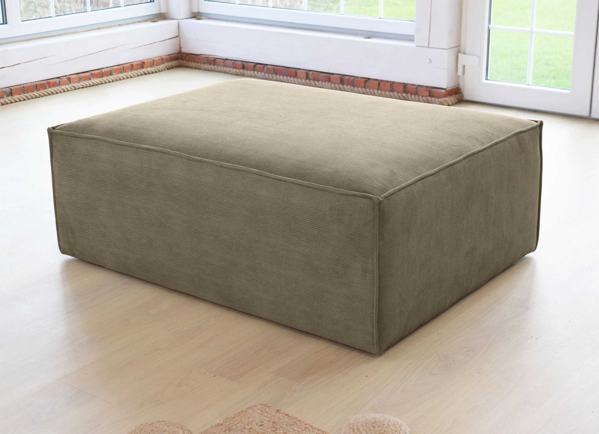 Stockholm L - shaped Sofa, exclusive Corduroy, Mole, removable & washable covers - Scandinavian Stories by Marton