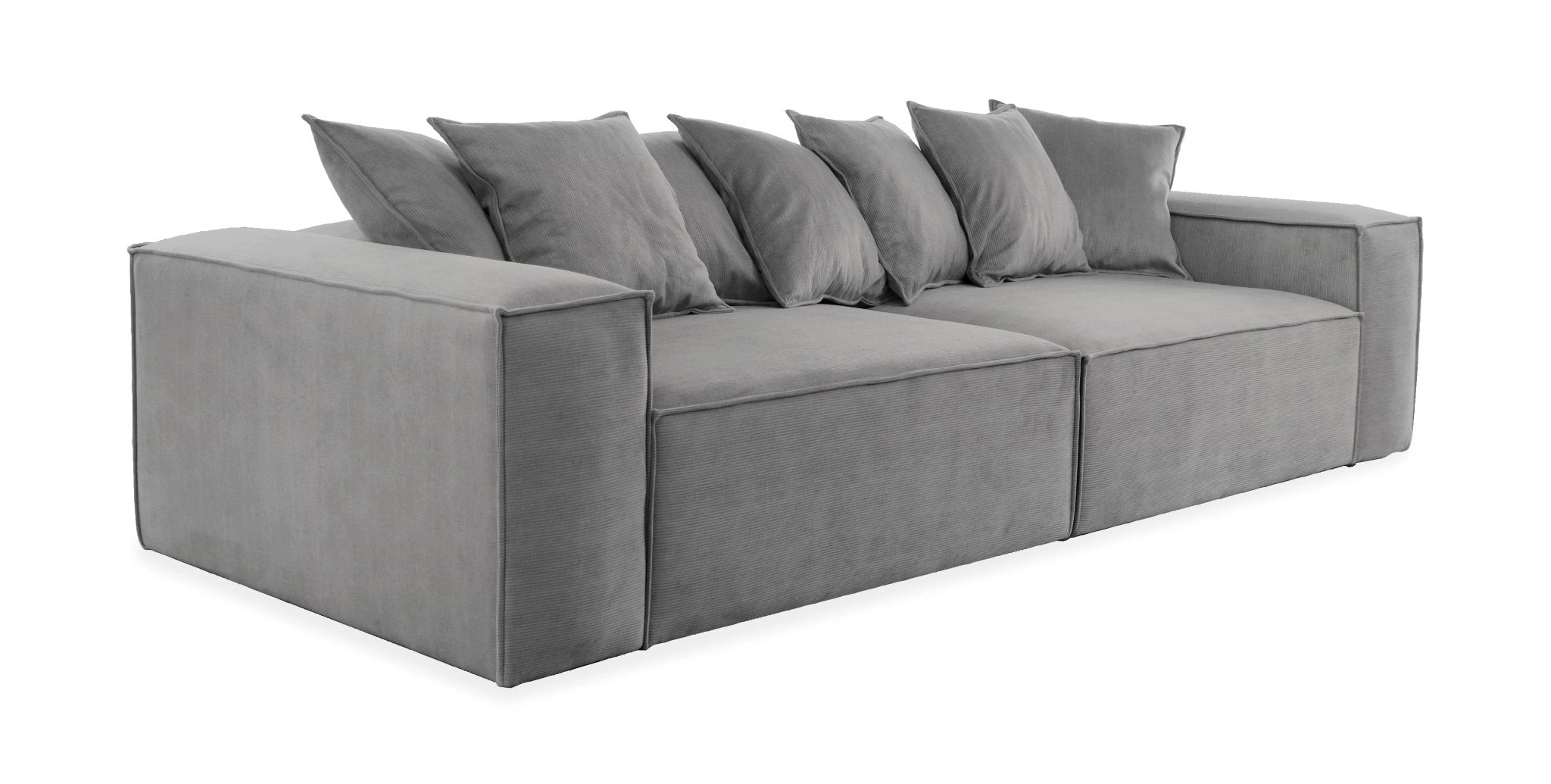 ASTRID 4-seater Sofa, exclusive Corduroy, Concrete, removable & washable covers - Scandinavian Stories by Marton