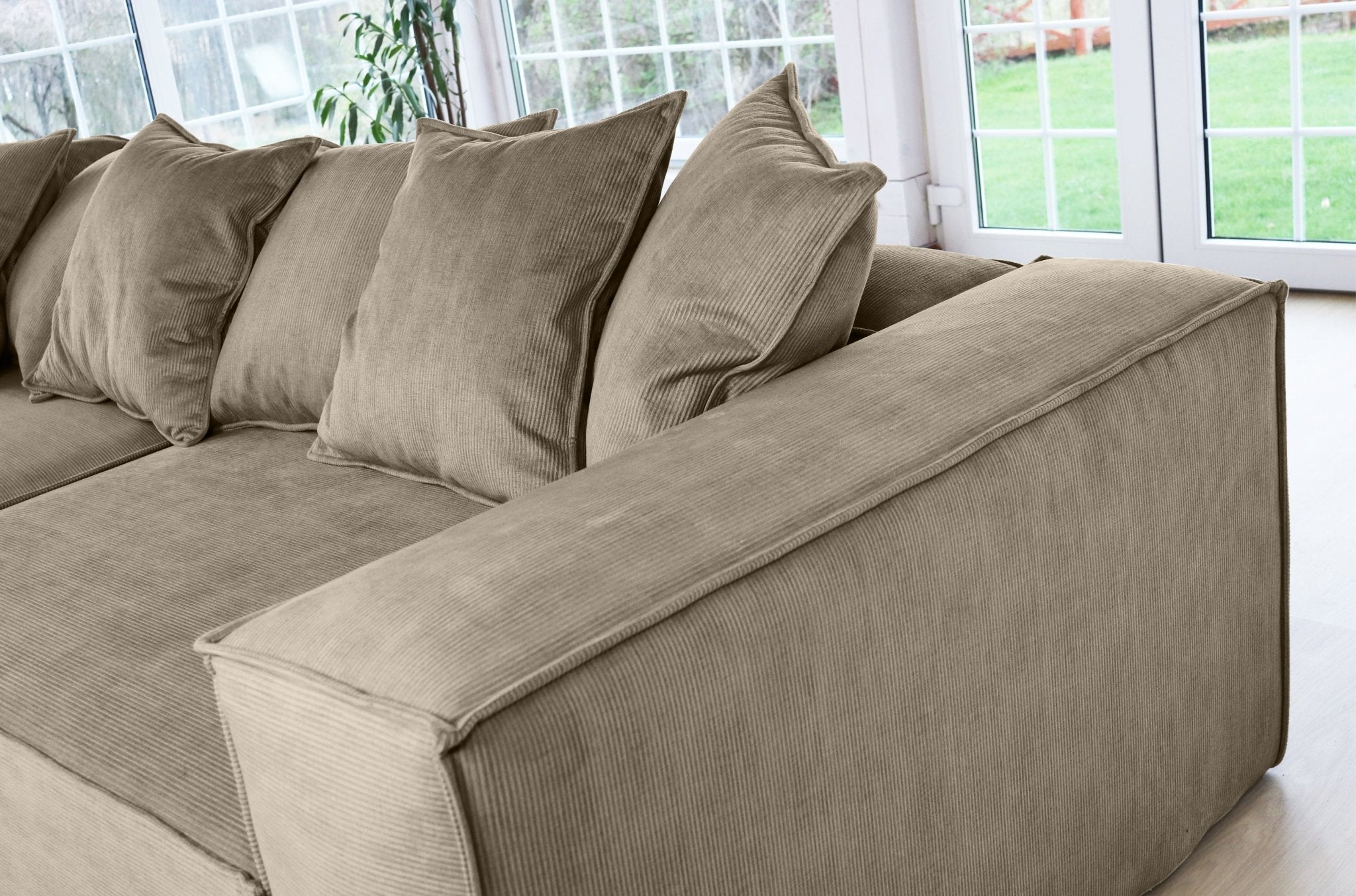 ASTRID L-shaped Sofa, exclusive Corduroy, Mole, removable & washable covers - Scandinavian Stories by Marton