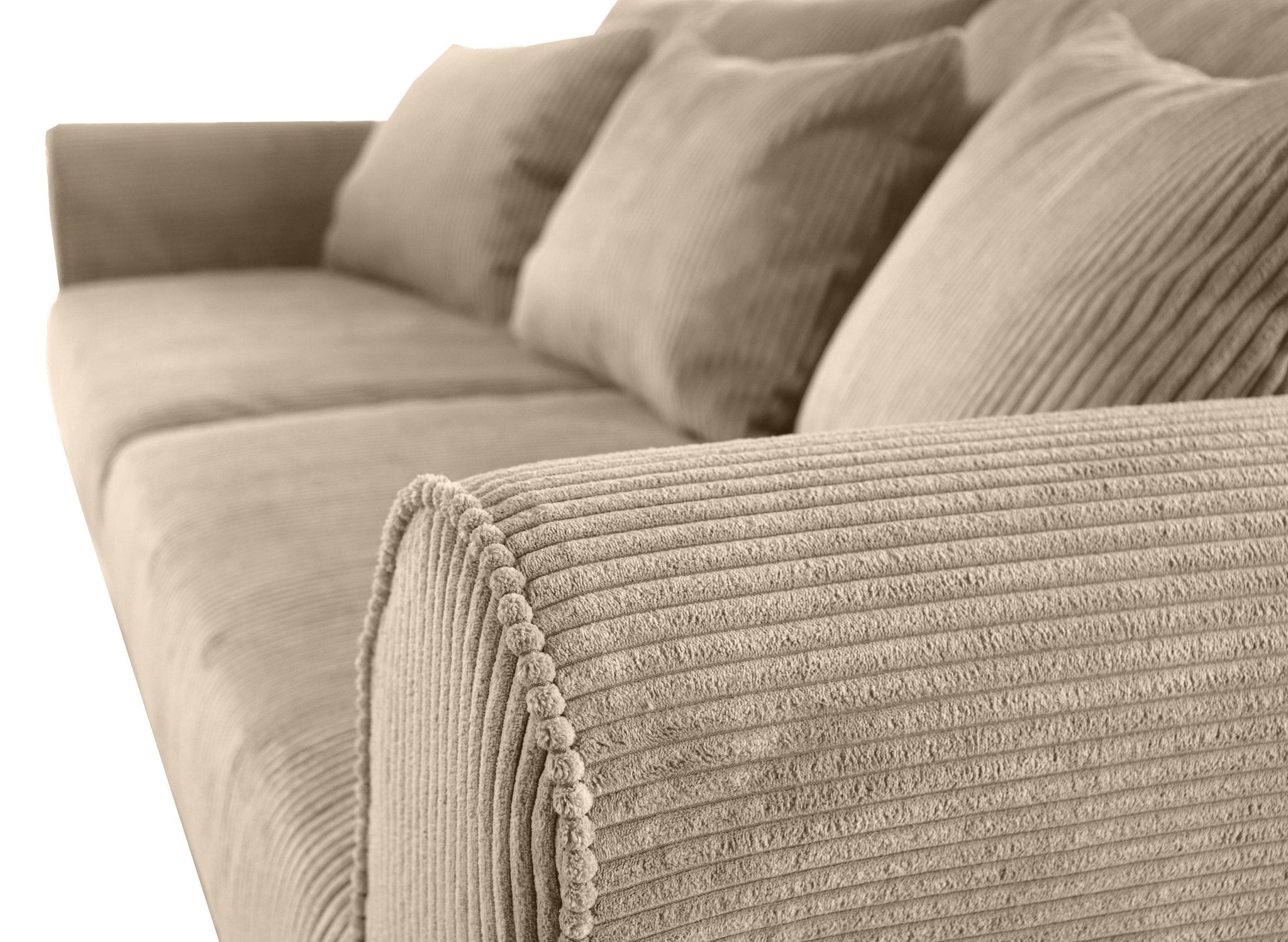 SELMA 4-seater sofa/sofa bed Corduroy, Nougat, removable & washable covers - Scandinavian Stories by Marton