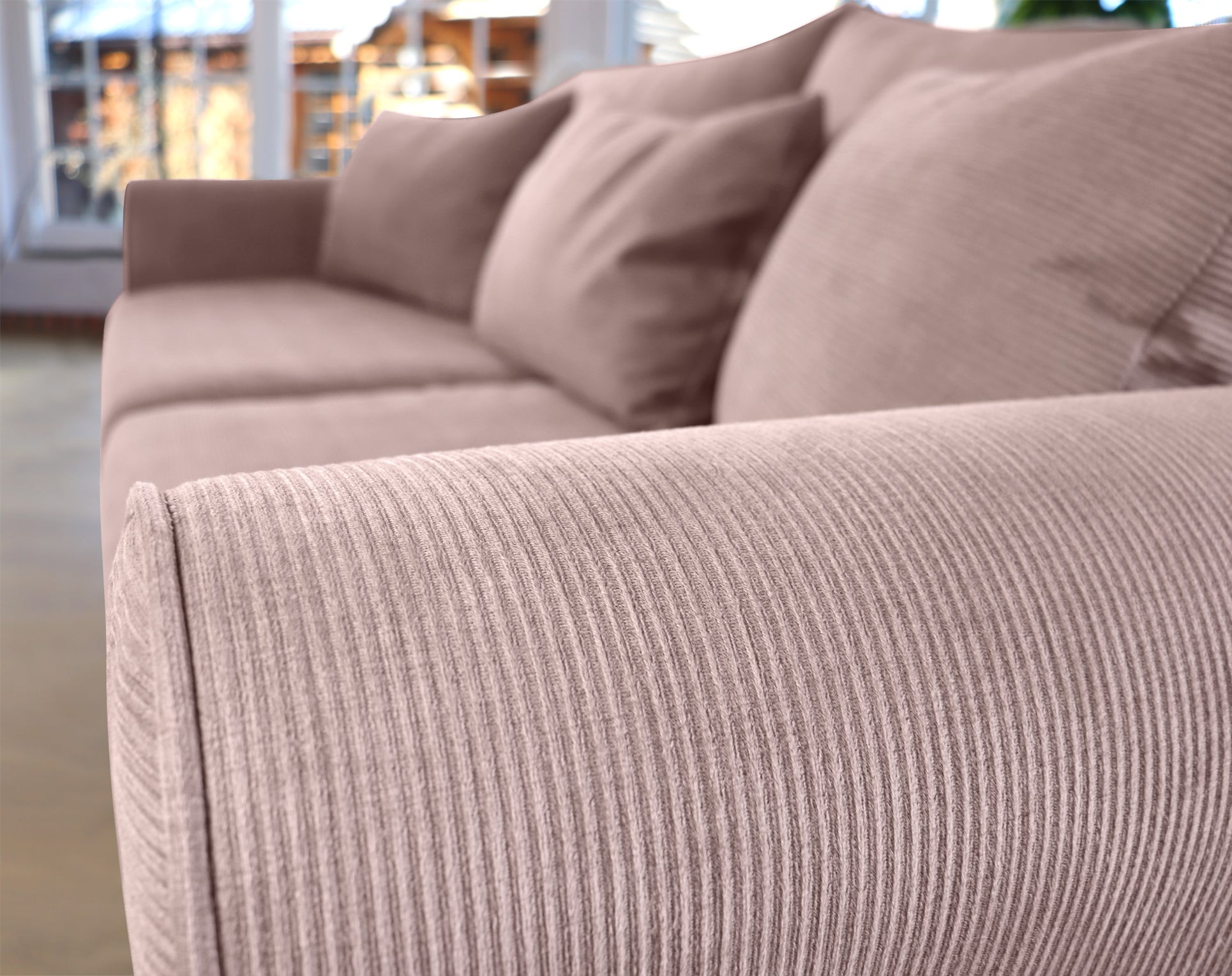 SELMA 4-seater sofa/sofa bed Exclusive Corduroy, Dusty Pink removable & washable covers - Scandinavian Stories by Marton