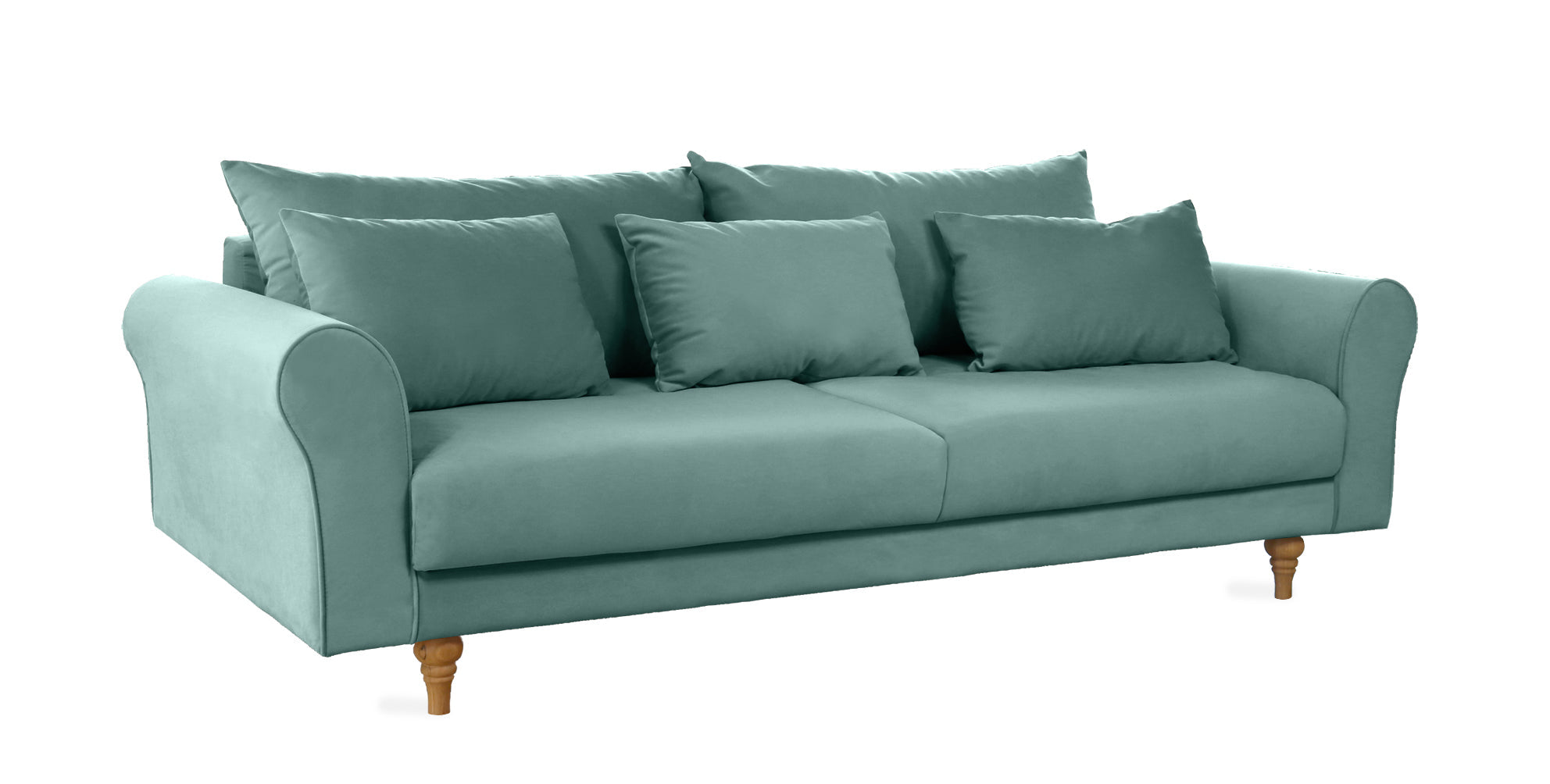 SELMA 4-seater sofa/sofa bed Exclusive Velvet, Light Petrolium removable & washable covers - Scandinavian Stories by Marton