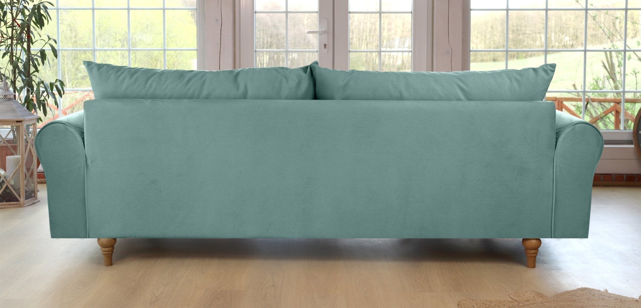 SELMA 4-seater sofa/sofa bed Exclusive Velvet, Light Petrolium removable & washable covers - Scandinavian Stories by Marton