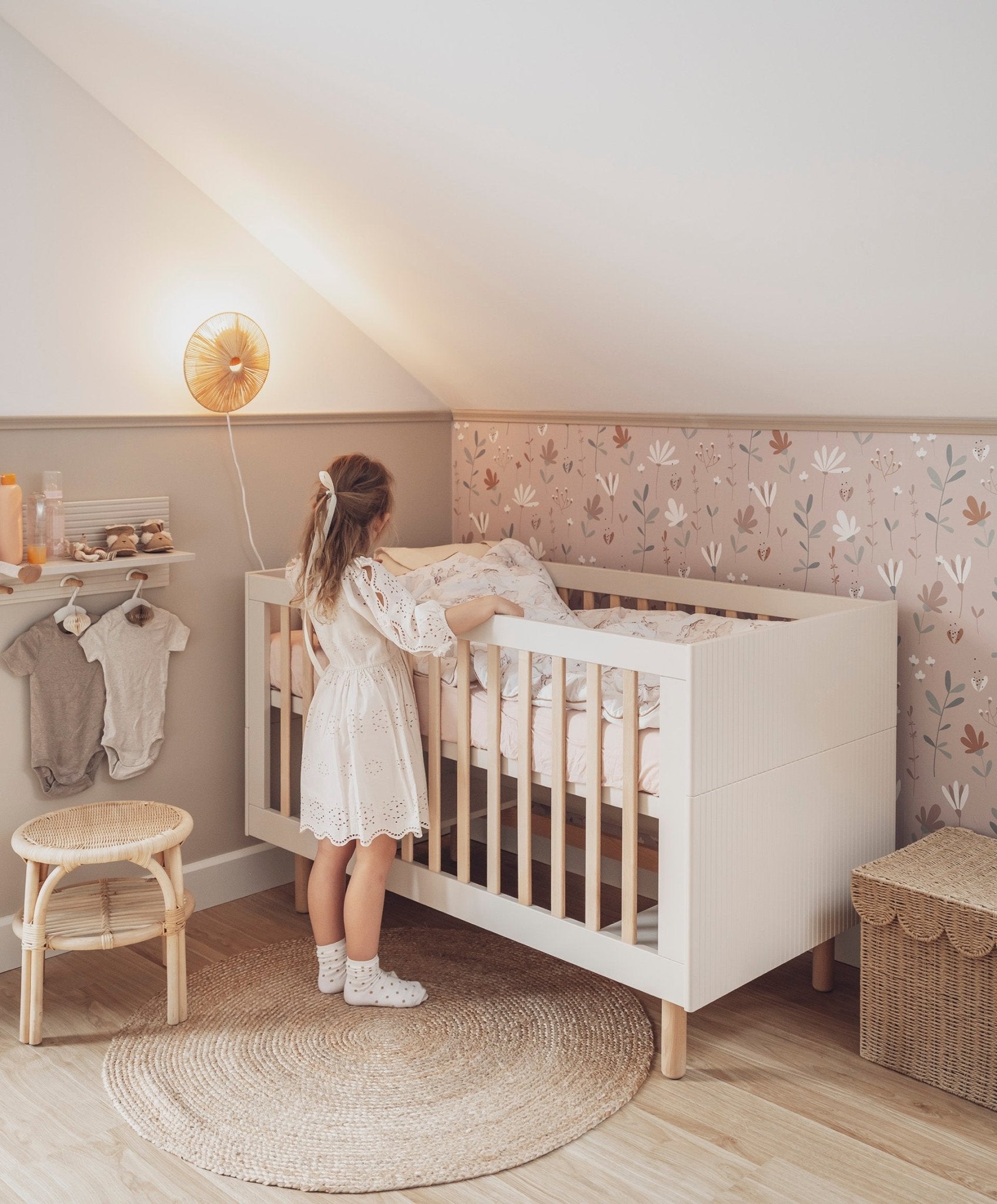 Maja Bed/Cot 3, growing functions 140x 70 cm Champagne color - Scandinavian Stories by Marton