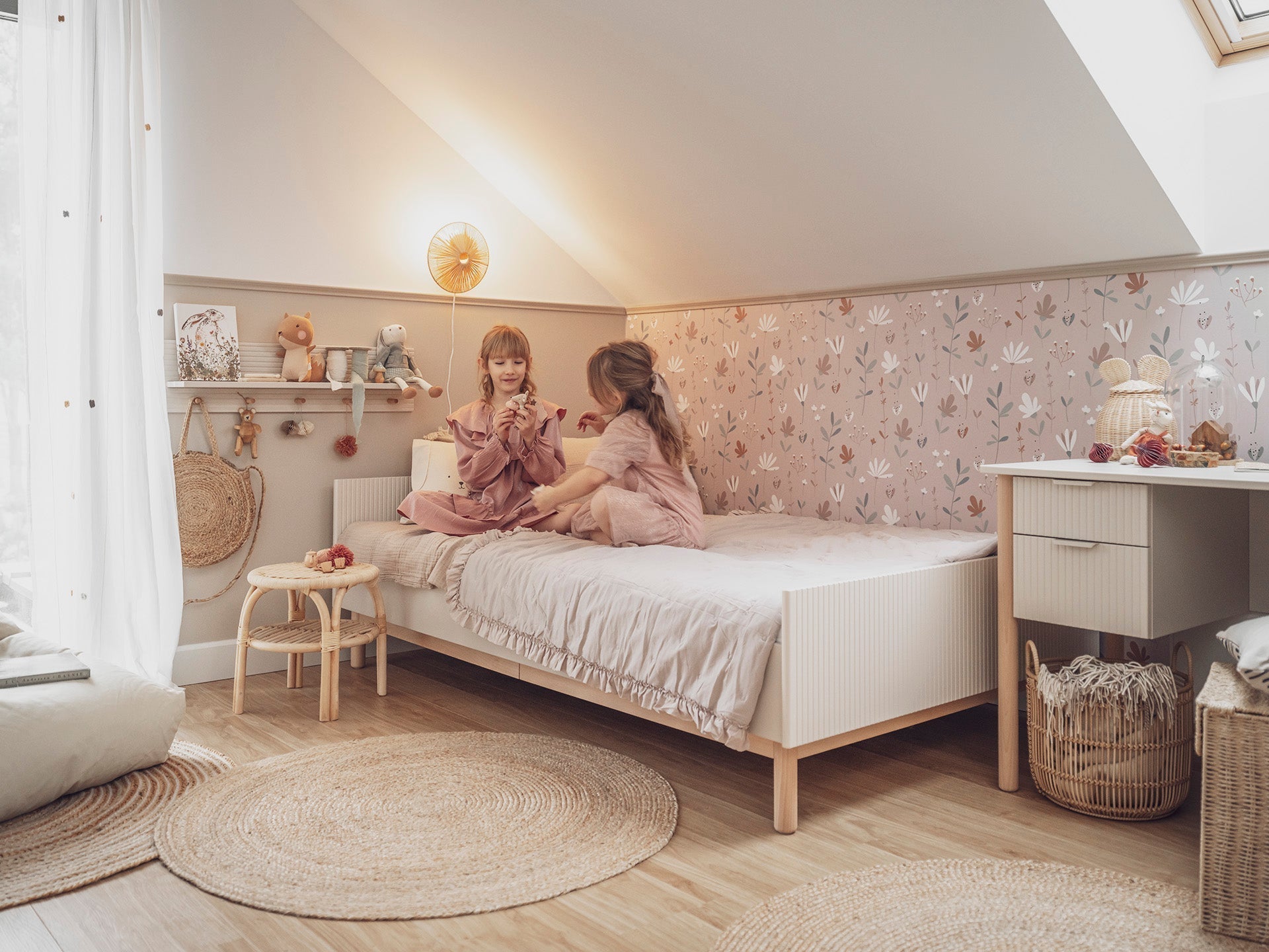 Maja Bed/Cot 3, growing functions 140x 70 cm Champagne color - Scandinavian Stories by Marton