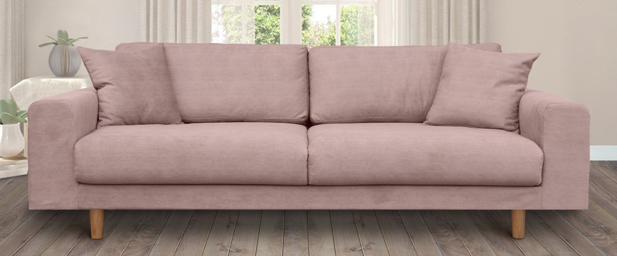 TOVE 4-seater sofa/sofa bed Exclusive Corduroy, Dusty Pink removable & washable covers - Scandinavian Stories by Marton