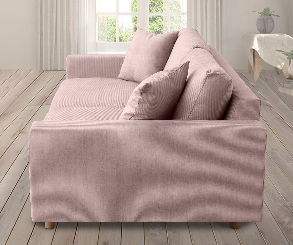 TOVE 4-seater sofa/sofa bed Exclusive Corduroy, Dusty Pink removable & washable covers - Scandinavian Stories by Marton