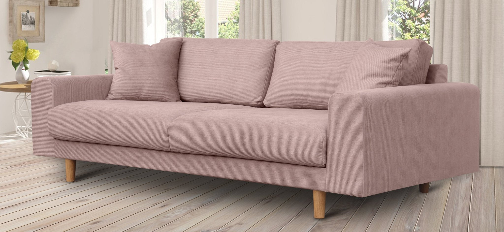 TOVE 4-seater sofa/sofa bed Exclusive Corduroy, Dusty Pink removable & washable covers - Scandinavian Stories by Marton