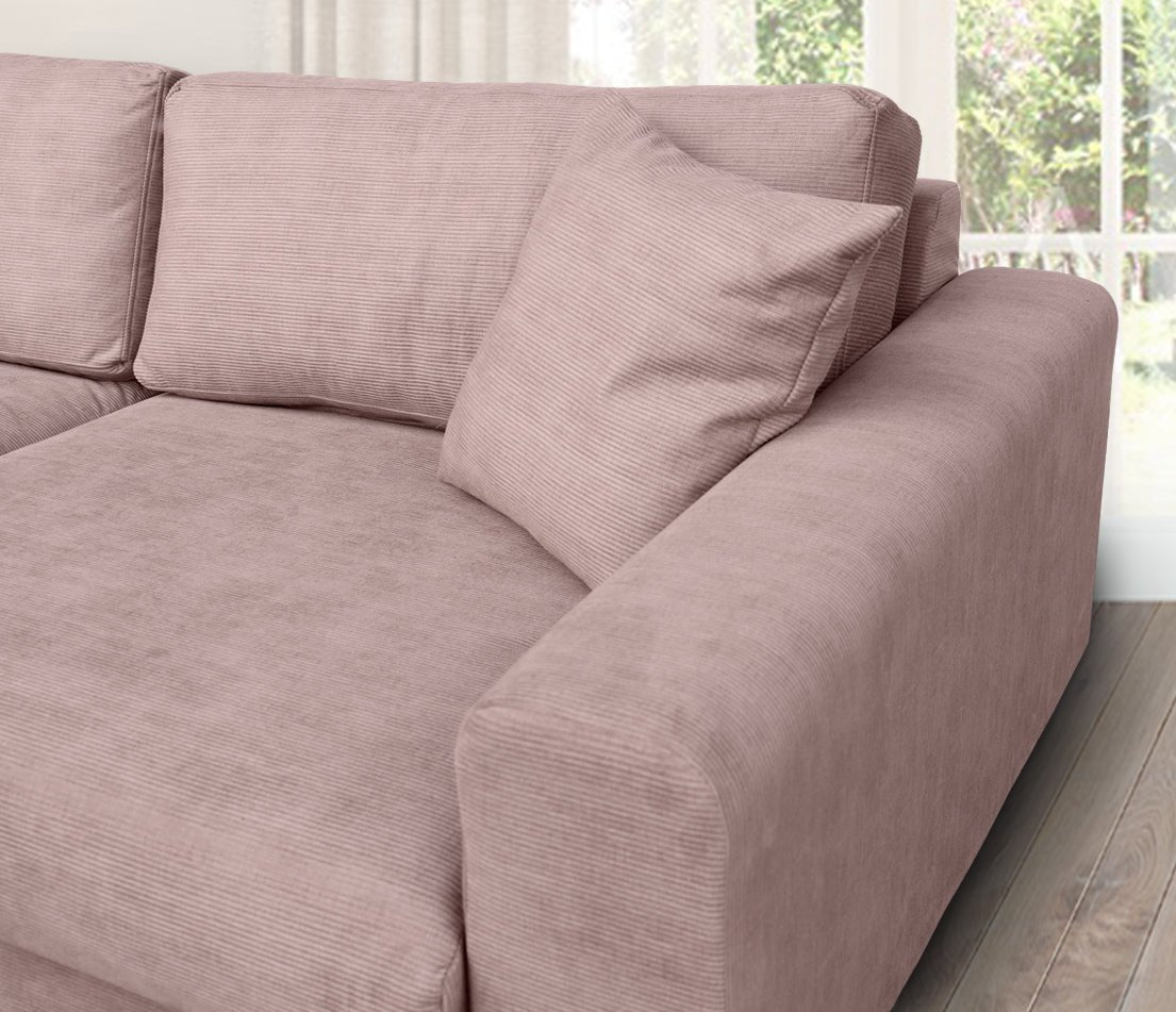 TOVE 4-seater sofa/sofa bed Exclusive Corduroy, Dusty Pink removable & washable covers - Scandinavian Stories by Marton